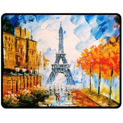 Eiffel Tower Landmark Architecture  Artistic Double Sided Fleece Blanket (medium)  by danenraven