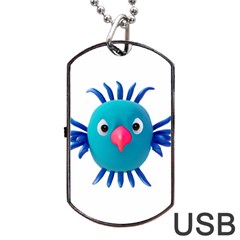 Fantasy 3d Bird Illustration 2 Dog Tag Usb Flash (one Side) by dflcprintsclothing