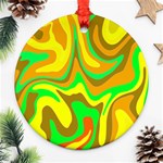 Groovy Wavy Pattern Colorful Pattern Ornament (Round) Front