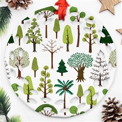 Chrismas Tree Greeen  Round Filigree Ornament (two Sides)