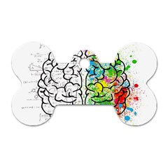 Brain Mind Psychology Idea Drawing Dog Tag Bone (two Sides)