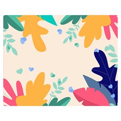 Border Leaves Design Frame Double Sided Flano Blanket (medium) 