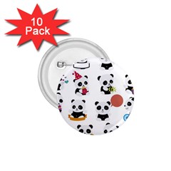Playing-pandas-cartoons 1 75  Buttons (10 Pack) by Jancukart