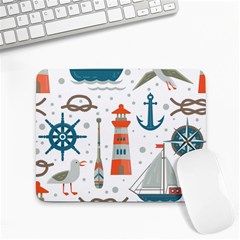 Nautical-elements-pattern-background Small Mousepad
