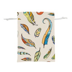Vector-boho-doodle-feathers-seamless-pattern-illustration Lightweight Drawstring Pouch (s) by Jancukart