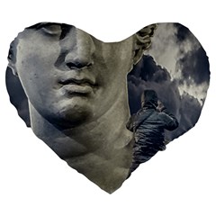 Men Taking Photos Of Greek Goddess Large 19  Premium Heart Shape Cushions