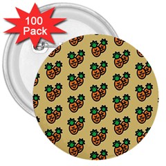 Pastel Pineapple 3  Buttons (100 Pack)  by ConteMonfrey