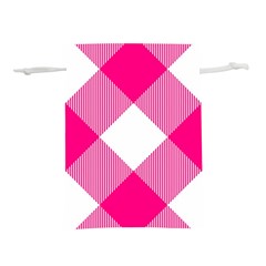 Pink And White Diagonal Plaids Lightweight Drawstring Pouch (s) by ConteMonfrey