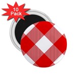 Red and white diagonal plaids 2.25  Magnets (10 pack)  Front
