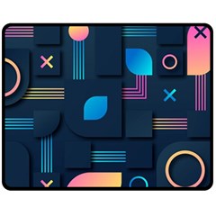 Gradient Geometric Shapes Dark Background Fleece Blanket (medium) 