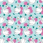 Classy swan pattern Play Mat (Square) Front