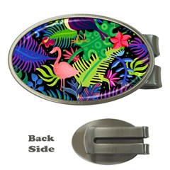 Tropical-exotic-colors-seamless-pattern Money Clips (oval)  by Wegoenart