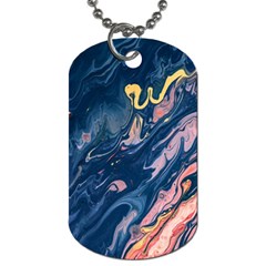 Liquid Abstract Paint Texture Dog Tag (two Sides) by Wegoenart
