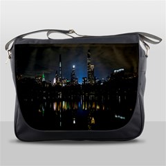 New York Night Central Park Skyscrapers Skyline Messenger Bag by Wegoenart