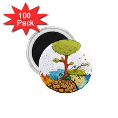 Natural Disaster Flood Earthquake 1 75  Magnets (100 Pack) 