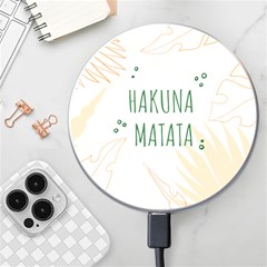 Hakuna Matata Tropical Leaves With Inspirational Quote Wireless Charger by Jancukart
