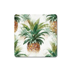 Pineapple Pattern Background Seamless Vintage Square Magnet by Wegoenart