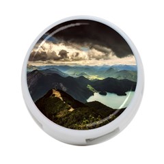 Mountains Sky Clouds Sunset Peak Overlook River 4-port Usb Hub (two Sides)