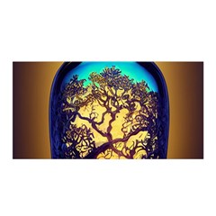 Flask Bottle Tree In A Bottle Perfume Design Satin Wrap 35  X 70 