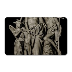 Catholic Motif Sculpture Over Black Magnet (rectangular) by dflcprintsclothing