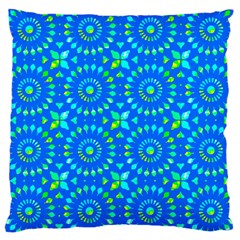 Kaleidoscope Blue Large Cushion Case (two Sides) by Mazipoodles