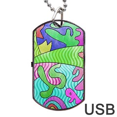 Colorful Stylish Design Dog Tag Usb Flash (two Sides) by gasi