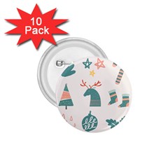Reindeer Stars Socks Stick Candy Cane 1 75  Buttons (10 Pack) by artworkshop
