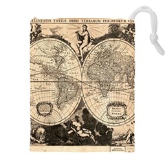 World Map - Nova Delineatio Totius Orbis Terrarum -  1659-1733 Drawstring Pouch (5xl) by ConteMonfrey