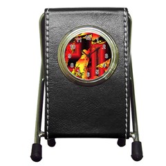 Red Light Ii Pen Holder Desk Clock by MRNStudios