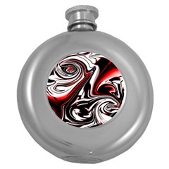 Modern Art Design Fantasy Surreal Round Hip Flask (5 Oz)