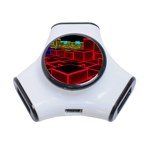 3d Abstract Model Texture 3-Port USB Hub Front