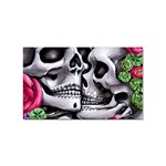 Black Skulls Red Roses Sticker Rectangular (10 pack) Front