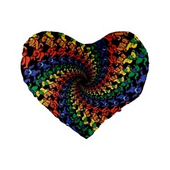 Deadhead Bears Band  Colorsdead Head Grateful Dead Pattern Standard 16  Premium Flano Heart Shape Cushions by Sapixe