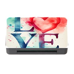 Valentines Day Heart Watercolor Background Memory Card Reader With Cf by artworkshop