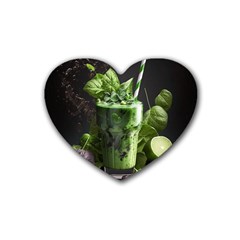Ai Generated Drink Spinach Smooth Apple Ginger Rubber Coaster (heart) by danenraven