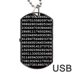 Pi Circle Diameter Circumference Ratio Radius Dog Tag Usb Flash (one Side)
