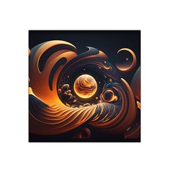 Ai Generated Swirl Space Design Fractal Light Abstract Satin Bandana Scarf 22  X 22  by Ravend