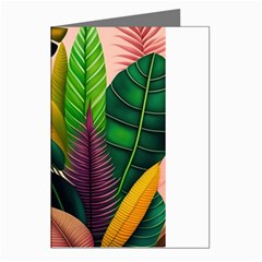 Ai Generated Tropical Leaves Foliage Wallpaper Greeting Cards (pkg Of 8) by Ravend