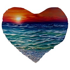 Nature s Beauty Large 19  Premium Flano Heart Shape Cushions by GardenOfOphir