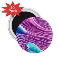 Pink Water Waves 2 25  Magnets (10 Pack) 