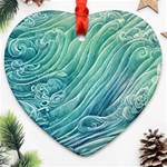 Wave Of The Ocean Heart Ornament (Two Sides) Back