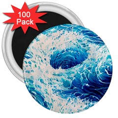 Abstract Blue Ocean Wave Ii 3  Magnets (100 Pack)