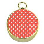 Indian Red Polka Dots Gold Compasses Front