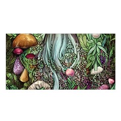 Craft Mushroom Satin Shawl 45  X 80  by GardenOfOphir