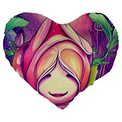 Forest Mushroom Large 19  Premium Heart Shape Cushions by GardenOfOphir