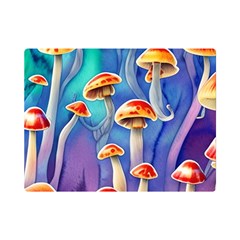 Tiny Toadstools One Side Premium Plush Fleece Blanket (mini) by GardenOfOphir