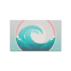 Tidal Wave Ocean Sea Tsunami Wave Minimalist Sticker Rectangular (100 Pack) by Pakemis