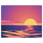 Sunset Ocean Beach Water Tropical Island Vacation One Side Premium Plush Fleece Blanket (Medium) 60 x50  Blanket Front