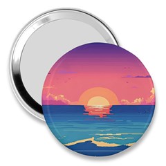 Sunset Ocean Beach Water Tropical Island Vacation 2 3  Handbag Mirrors