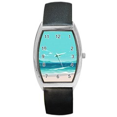 Ai Generated Ocean Waves Sea Water Anime Barrel Style Metal Watch